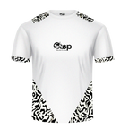 White T-shirt with Black Abstract Print
