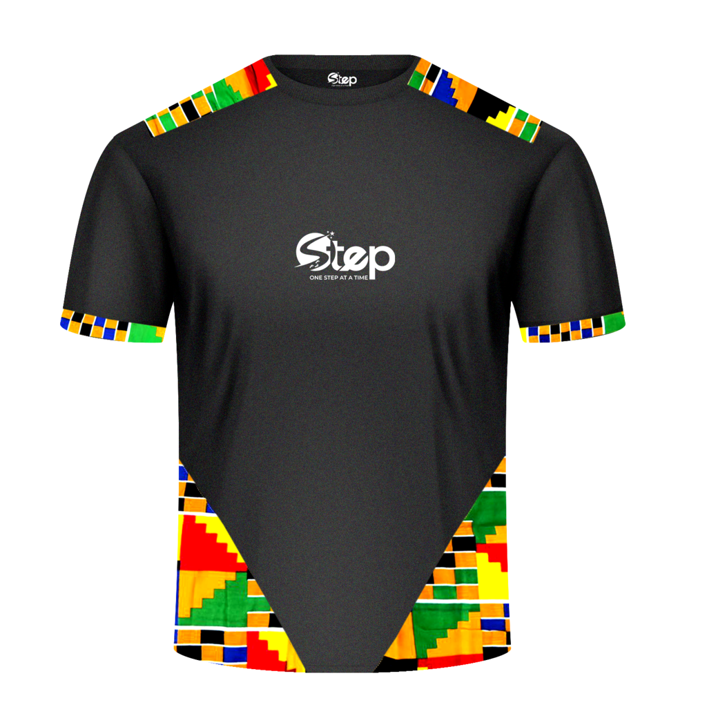 Blue & White Abstract Tribal Accent T-Shirt – STEP