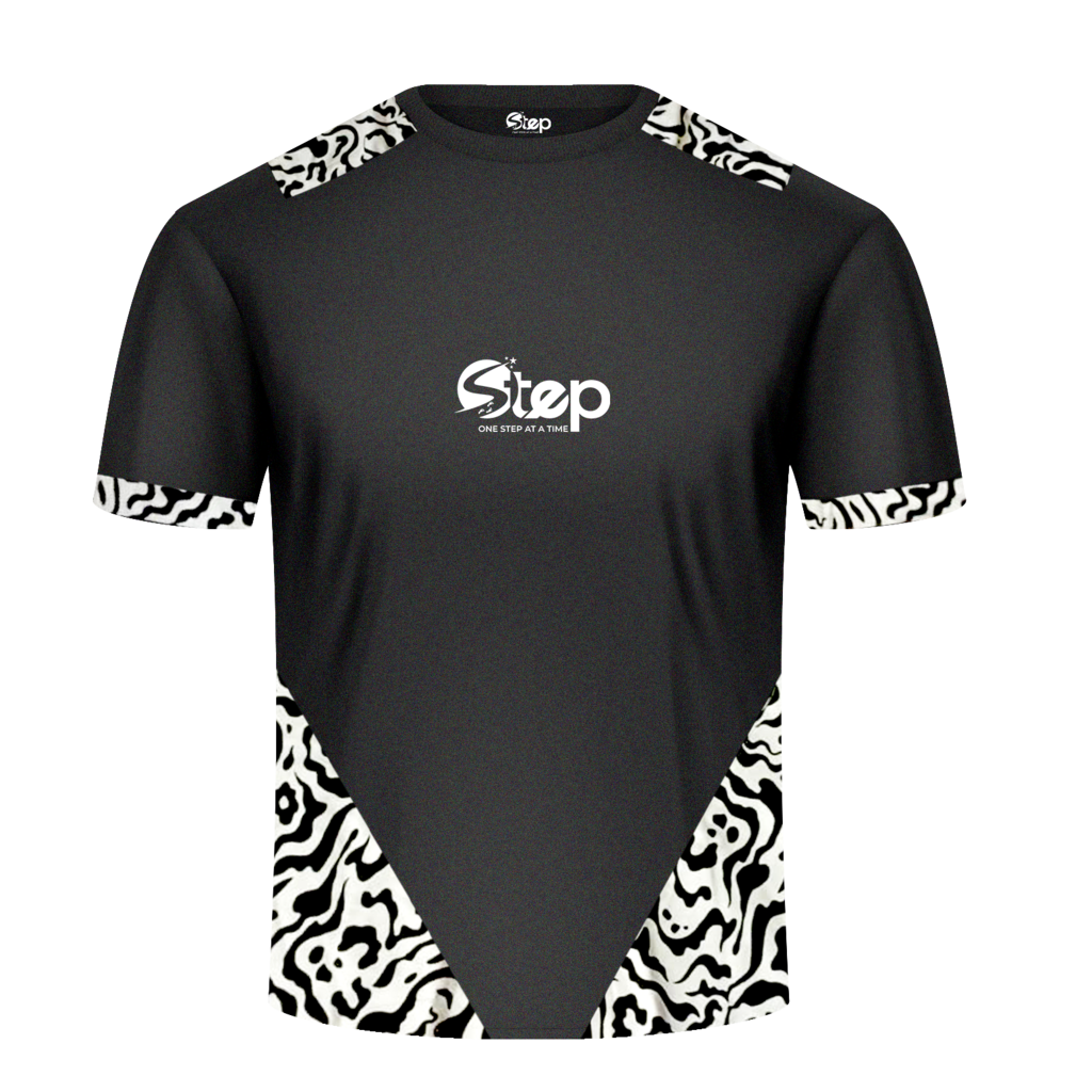 Blue & White Abstract Tribal Accent T-Shirt – STEP