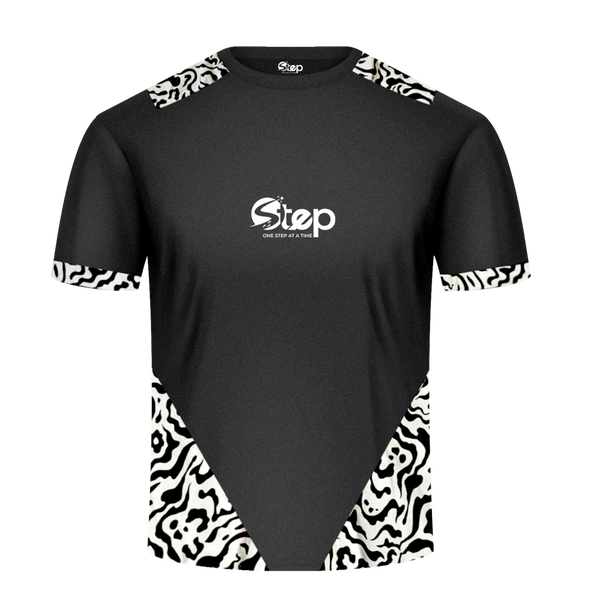 Blue & White Abstract Tribal Accent T-Shirt – STEP