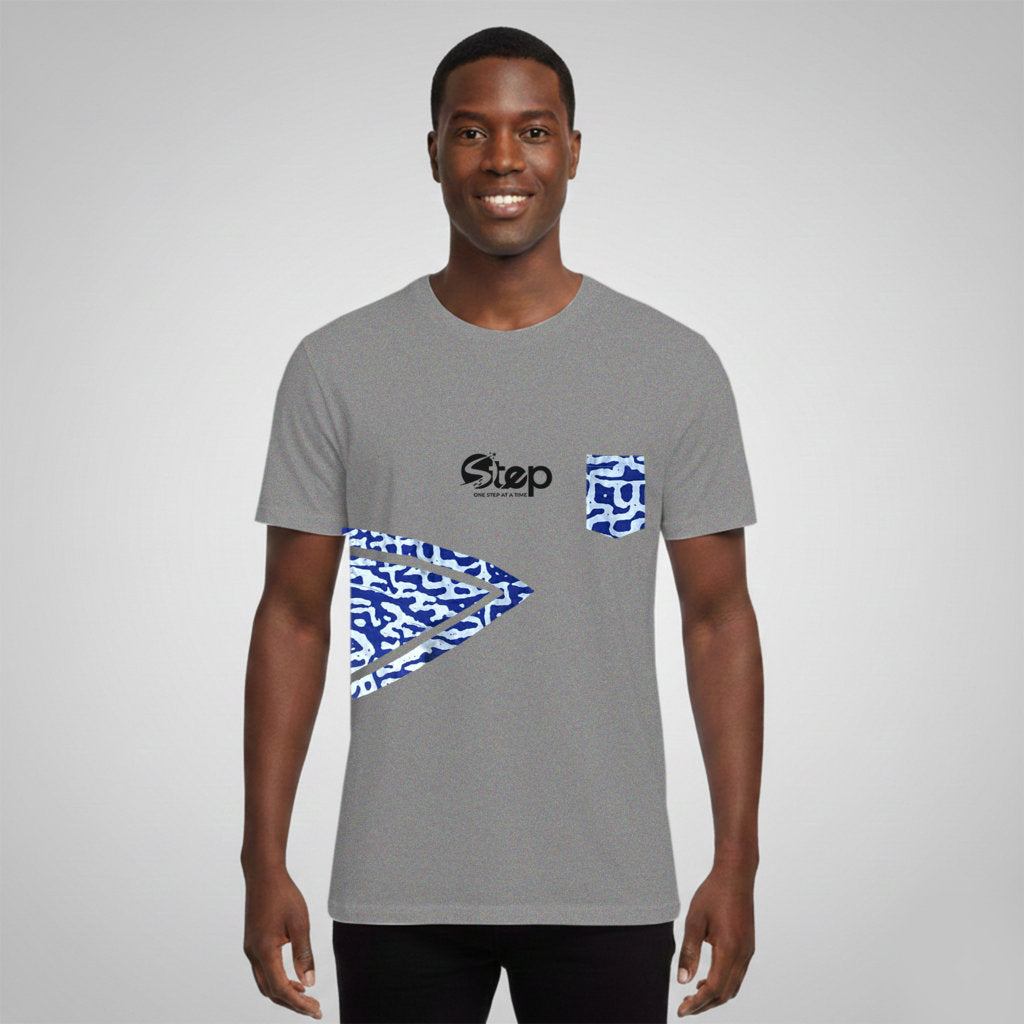 Grey Kente Arrow Pocket Tee