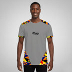 Grey T-shirt with Black Abstract Print