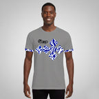 Grey & Blue Abstract Print T-Shirt – STEP