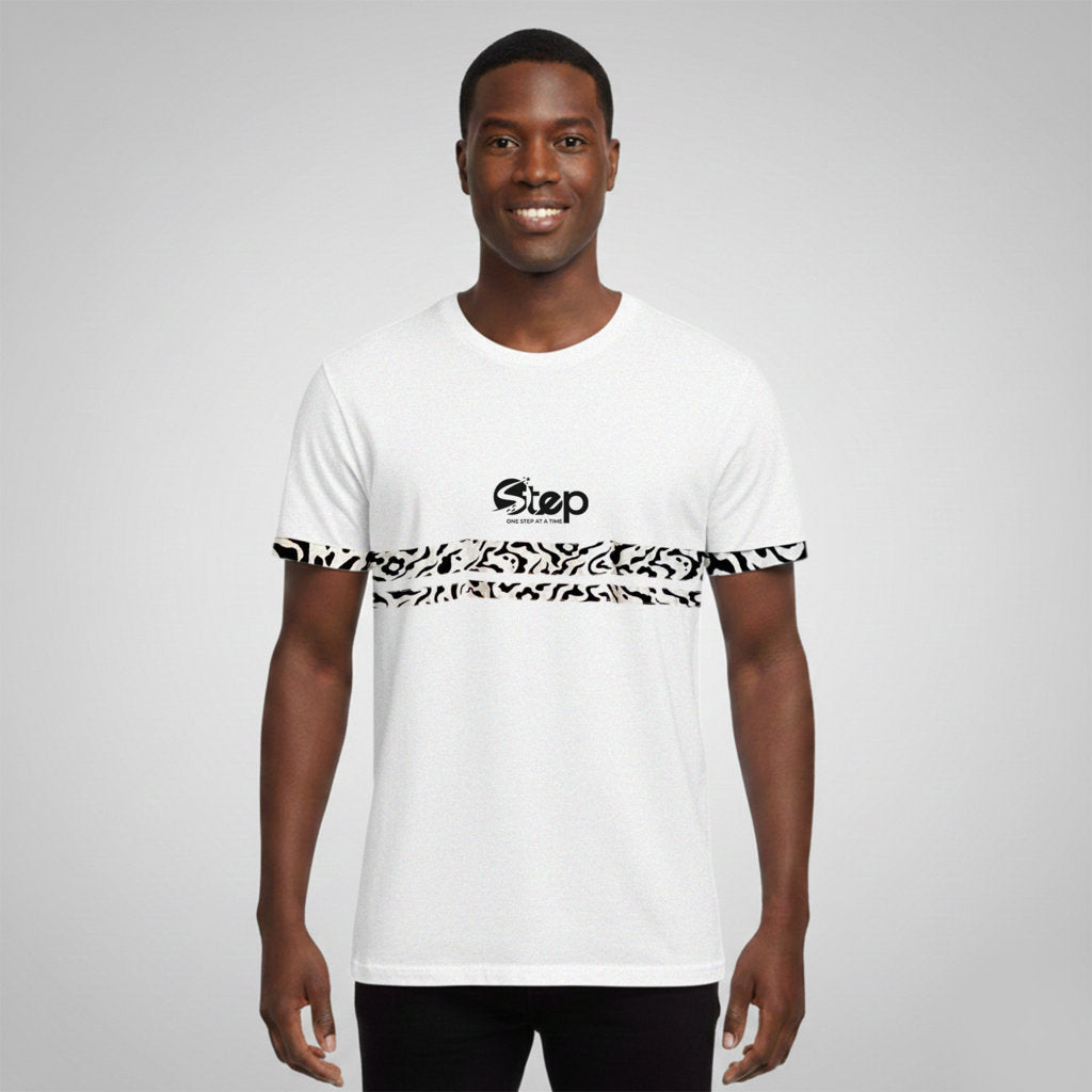 White Ocean Wave Line Tee