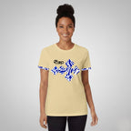Beige & Blue Abstract Print T-Shirt – STEP
