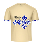 Beige & Blue Abstract Print T-Shirt – STEP