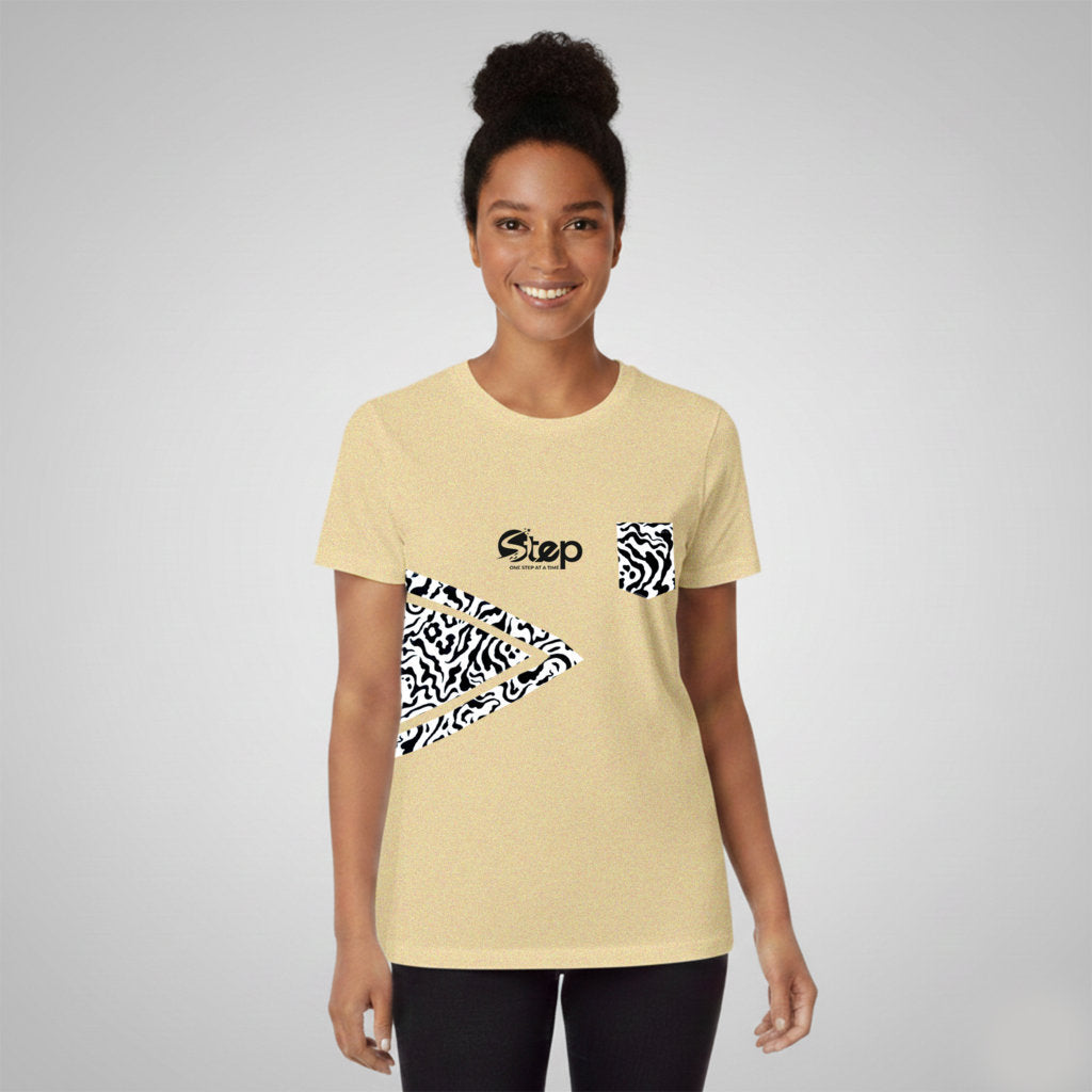 Light Beige Kente Arrow Pocket Tee