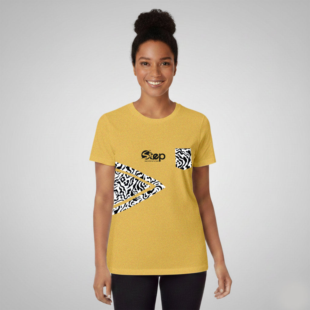 Dark Beige Ocean Wave Arrow Pocket Tee