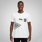 White Ocean Wave Arrow Pocket Tee