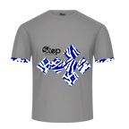 Grey & Blue Abstract Print T-Shirt – STEP
