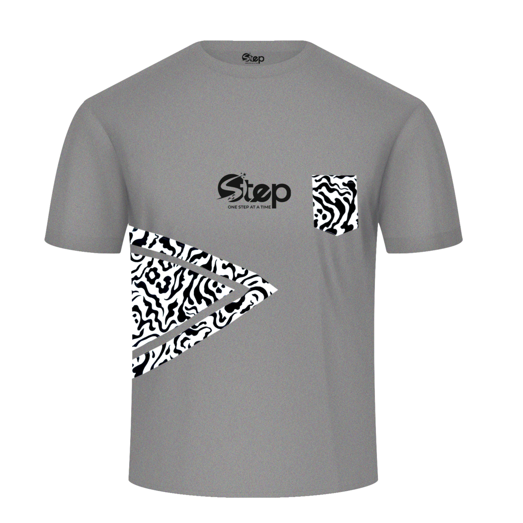 Grey Kente Arrow Pocket Tee