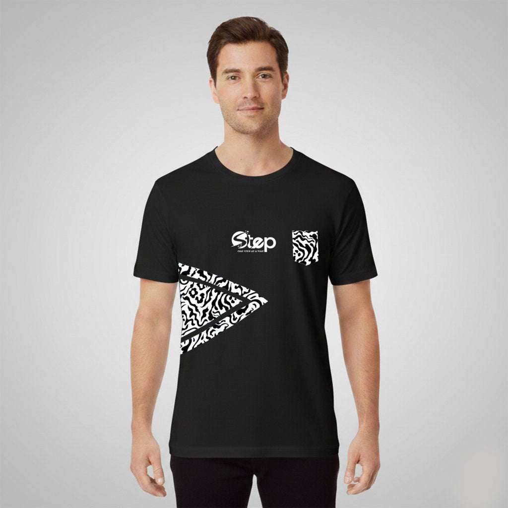 Black Kente Arrow Pocket Tee