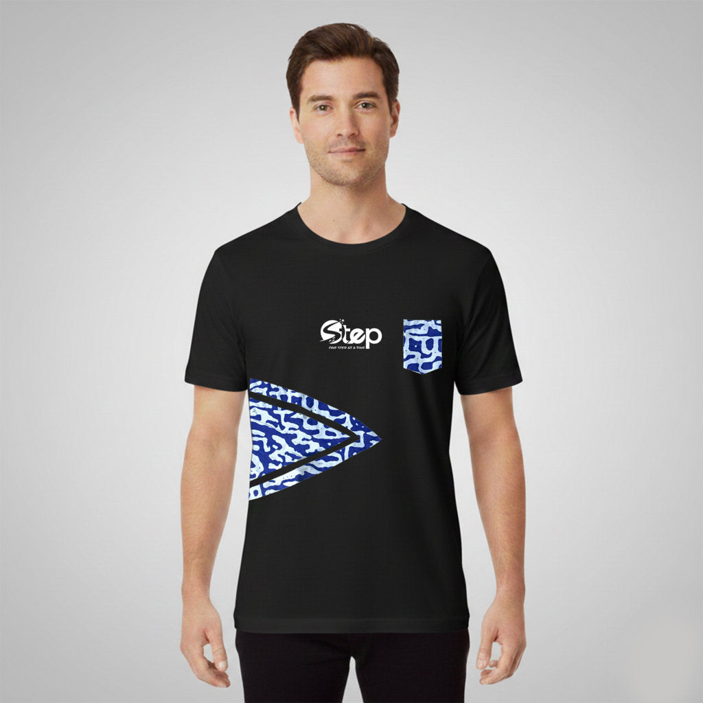 Black Kente Arrow Pocket Tee