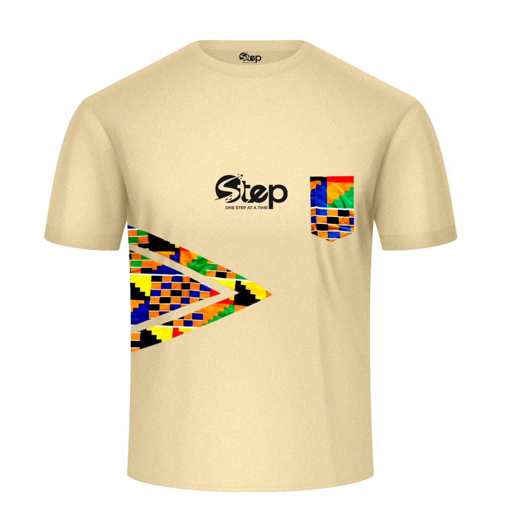 Light Beige Kente Arrow Pocket Tee