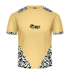 Mustard dark beige T-shirt with Black Abstract Print