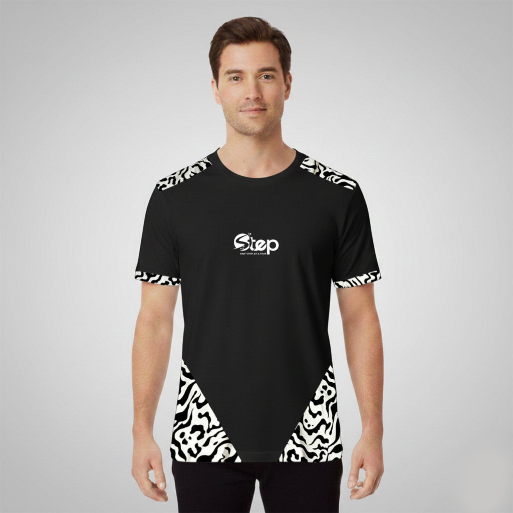 Blue & White Abstract Tribal Accent T-Shirt – STEP
