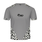 Grey T-shirt with Black Abstract Print