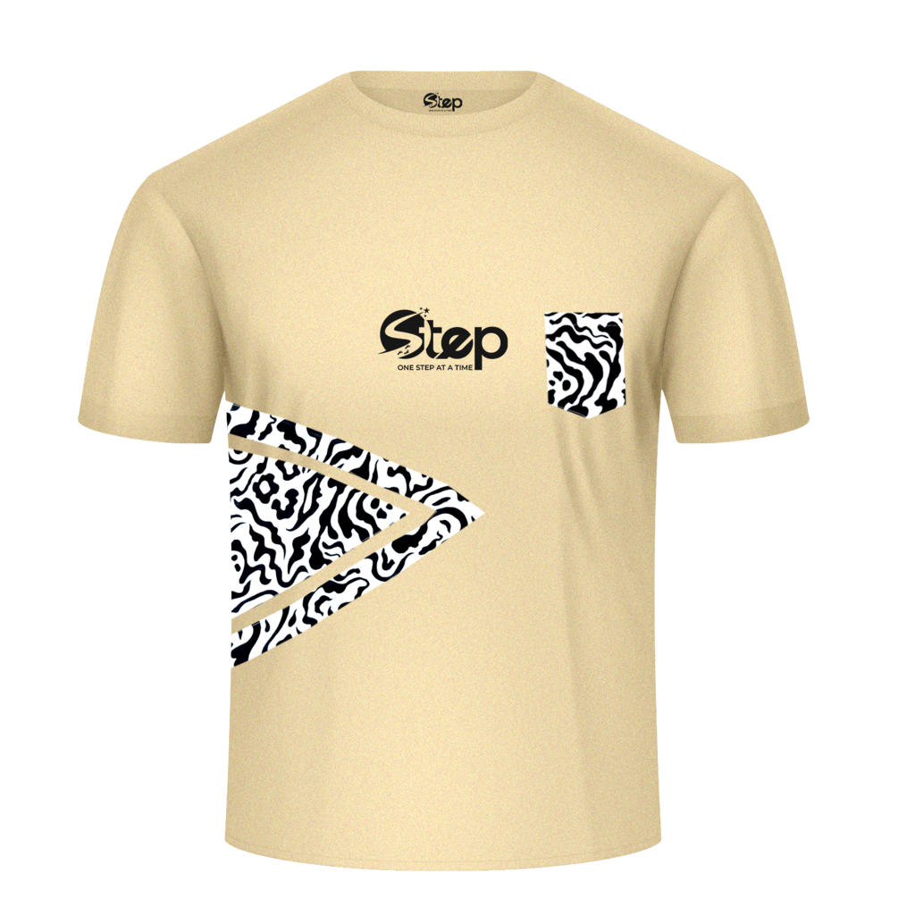 Light Beige Kente Arrow Pocket Tee