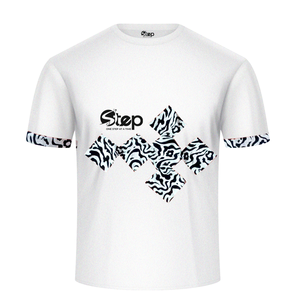 White & Black-White Abstract Print T-Shirt – STEP