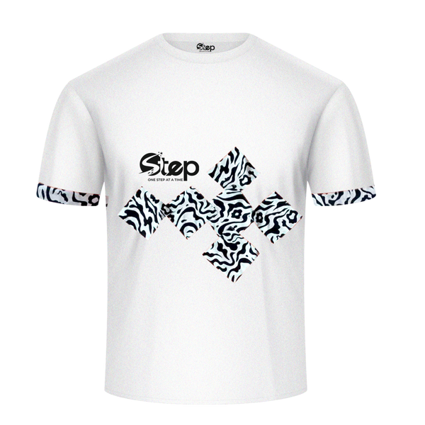 White & Black-White Abstract Print T-Shirt – STEP