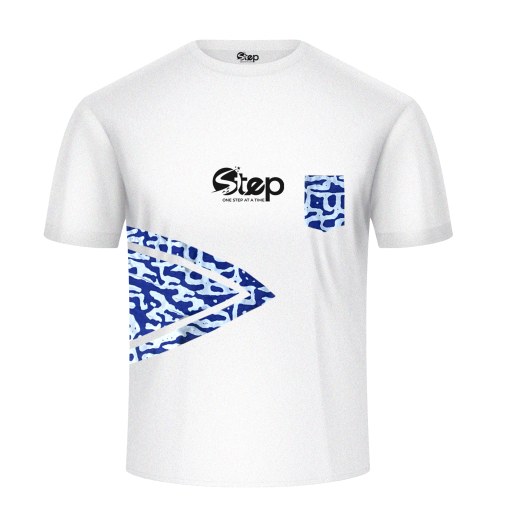 White Ocean Wave Arrow Pocket Tee