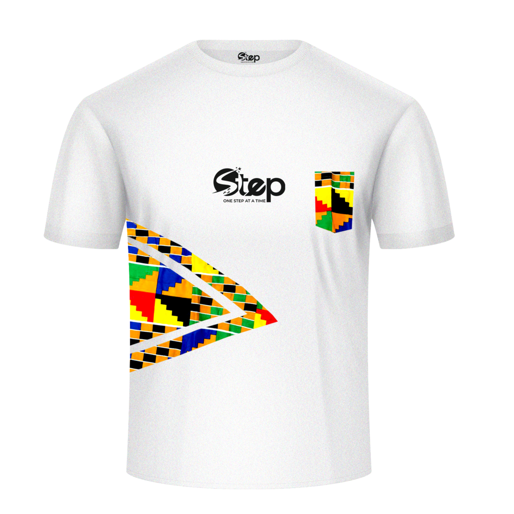 White Ocean Wave Arrow Pocket Tee