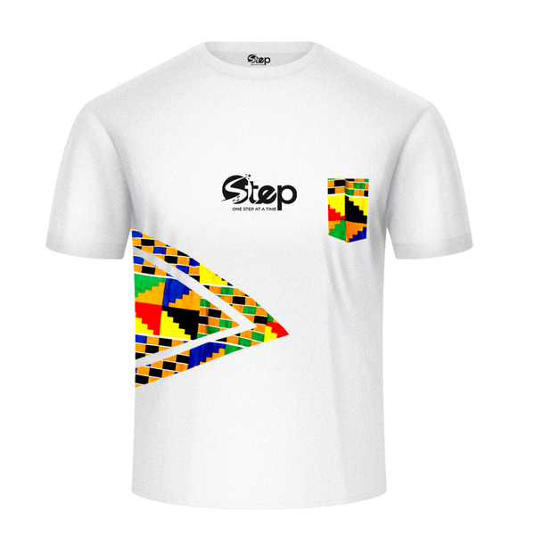 White Ocean Wave Arrow Pocket Tee