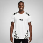 White T-shirt with Black Abstract Print