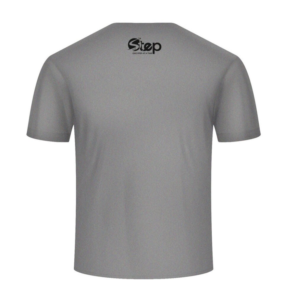 Grey & Blue Abstract Print T-Shirt – STEP - Image 3