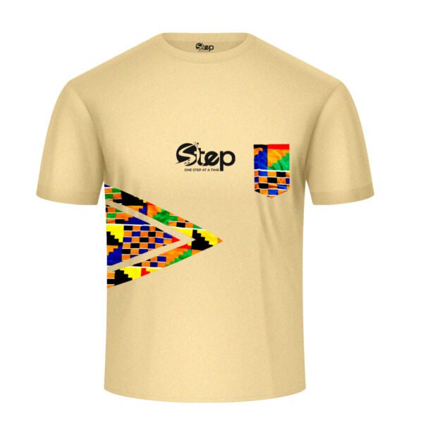 Light Beige Kente Arrow Pocket Tee