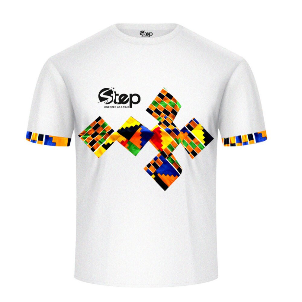 White & Black-White Abstract Print T-Shirt – STEP - Image 4