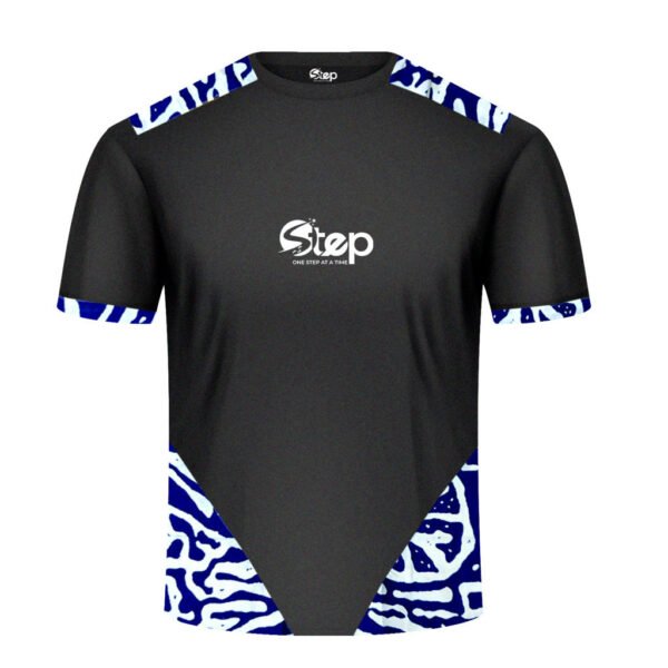 Blue & White Abstract Tribal Accent T-Shirt – STEP