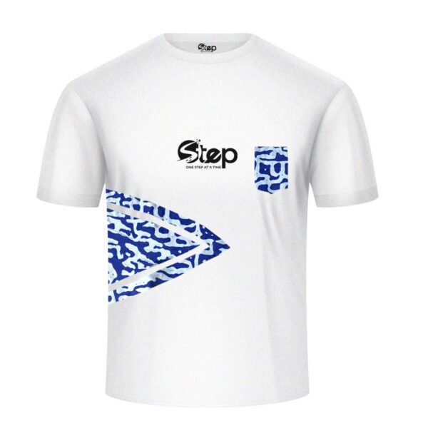 White Ocean Wave Arrow Pocket Tee