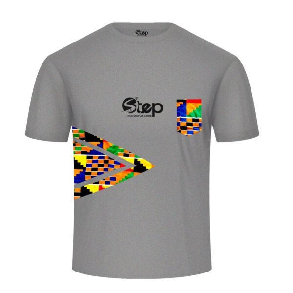 Grey Kente Arrow Pocket Tee