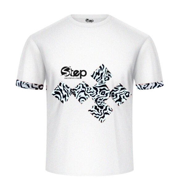 White & Black-White Abstract Print T-Shirt – STEP
