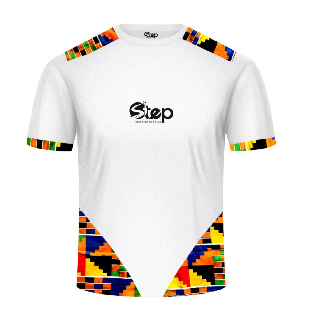 White T-shirt with Black Abstract Print - Image 3