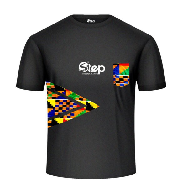 Black Kente Arrow Pocket Tee